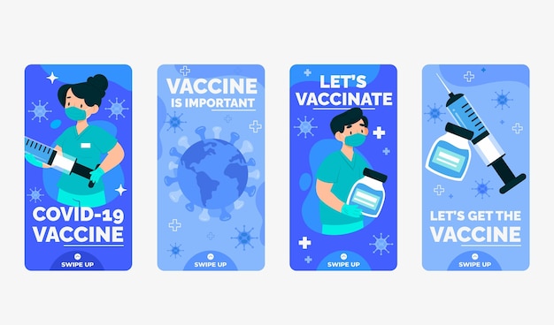 Vaccination instagram stories set