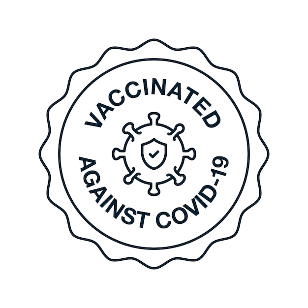 Vaccination round vector outline badge