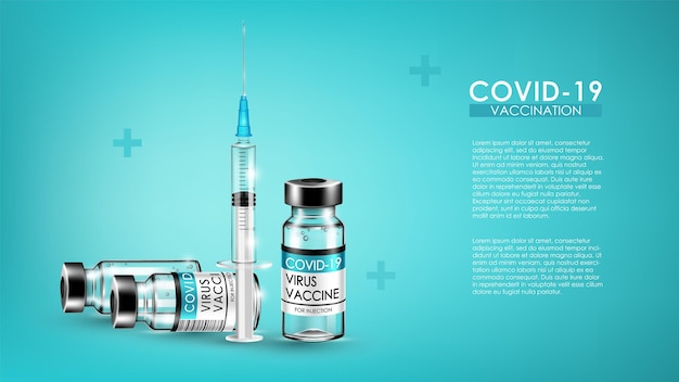 Vaccine for Coronavirus disease COVID19 infection medical vaccination with typography.