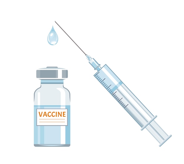 Vaccine in vial and syringe.