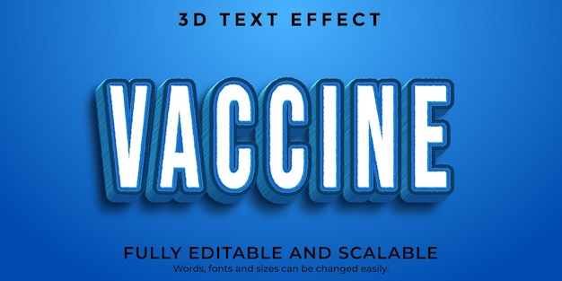 Vaccine White and Blue Editable Text Effect