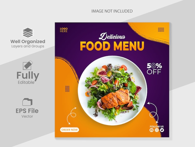 Vactor food social media post design template