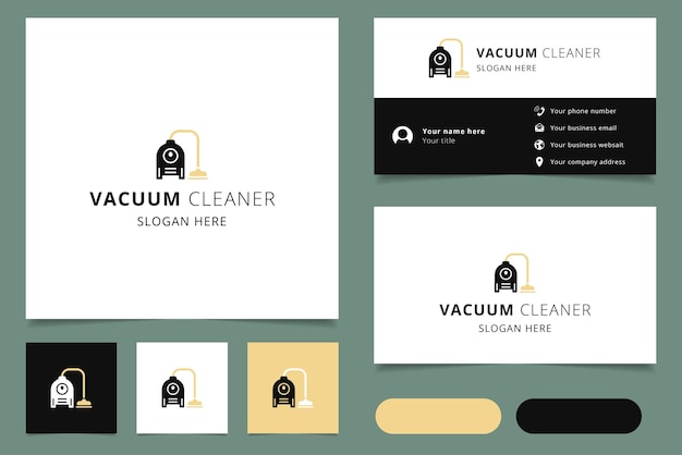 Vacuum cleaner logo design with editable slogan branding