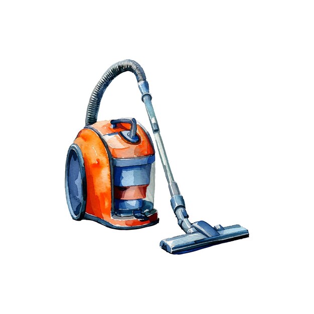 Vector vacuum cleaner vector illustration in watercolor style