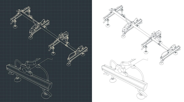 Vacuum gripper blueprints illustrations