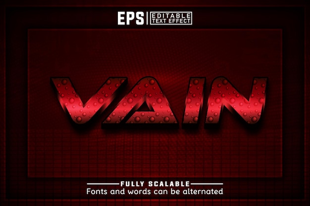 vain 3d Editable text effect