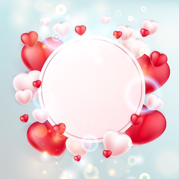 valentine background Love heart icons and copy space