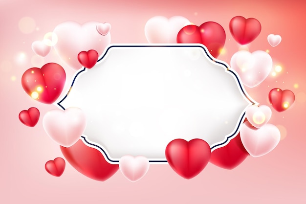 valentine background Love heart icons and copy space