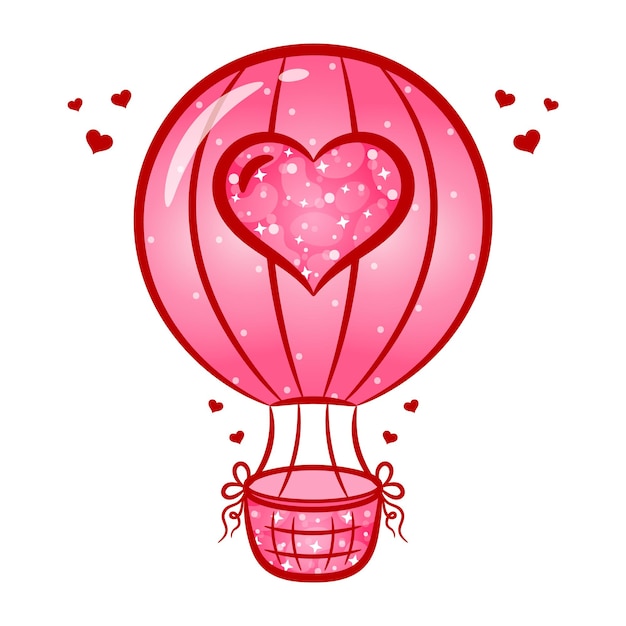 Valentine big balloon drawing sticker