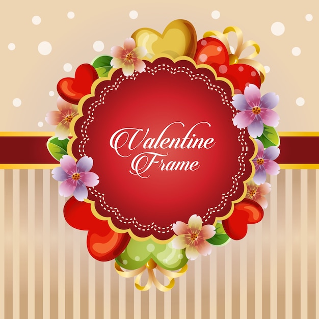 valentine card heart flower decoration