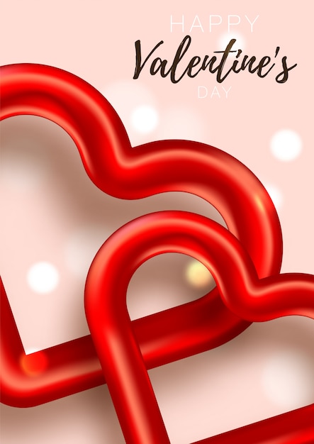 Valentine card. Romantic day  love poster to promotion. Sale banner with hearts and gifts. Special offer to romantic day.