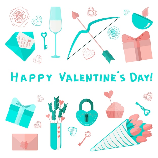 Valentine card turquoise