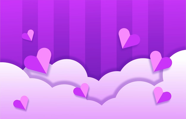 Valentine cloud and purple background