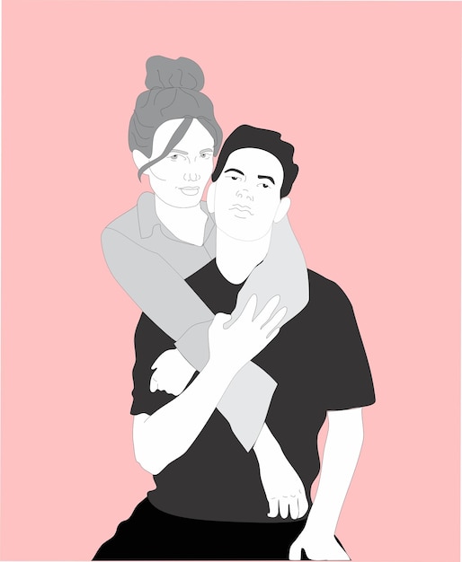 Valentine couple vector valentine day vector valentines couple drawing