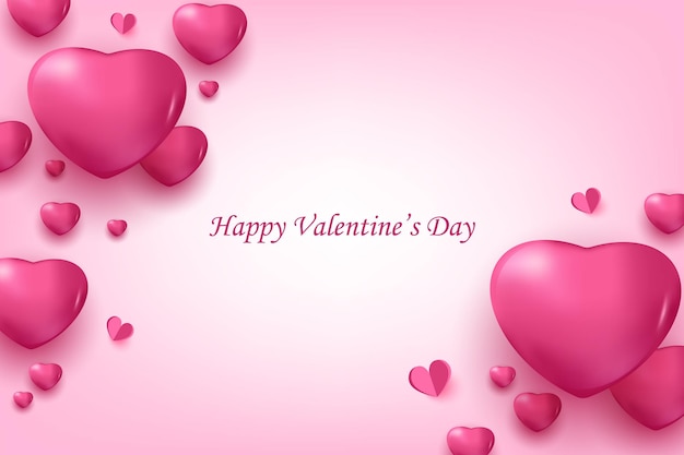 Valentine day background with lovely pink hearts