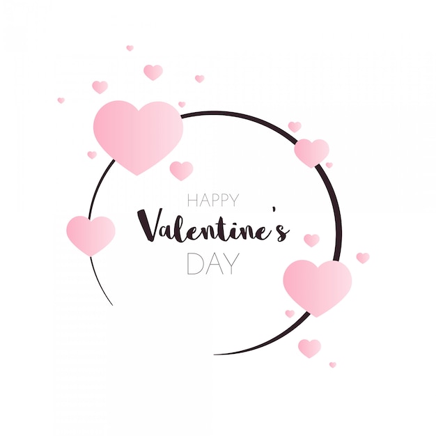 Valentine day banner with heart shapes. 