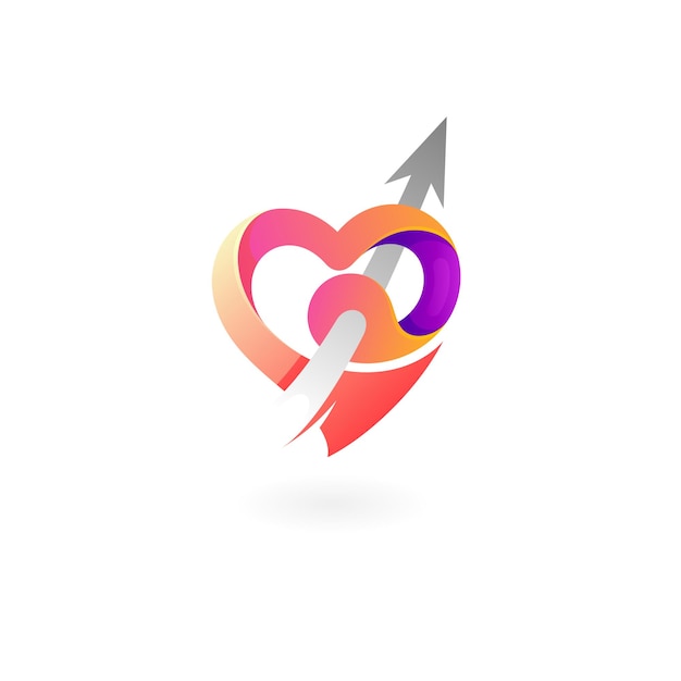 Valentine day logo love and arrow design vector