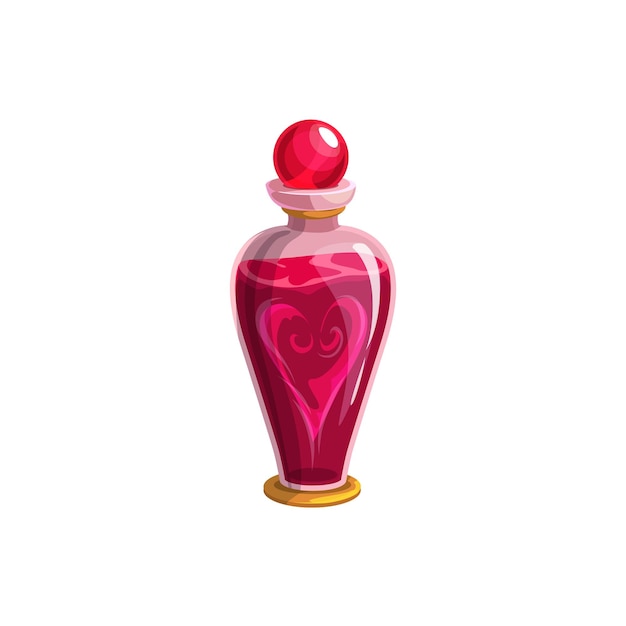 Valentine day magic love potion in glass bottle