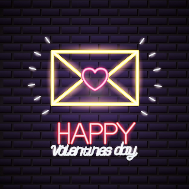 Valentine day neon