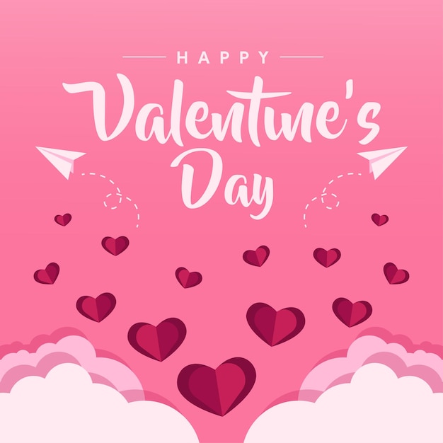 valentine day sale background with podium in flat design