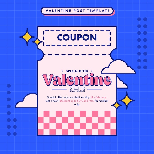 valentine day sale banner background in flat design