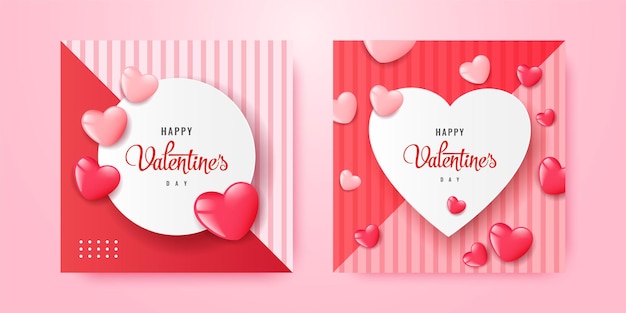 Valentine day social media posts or card