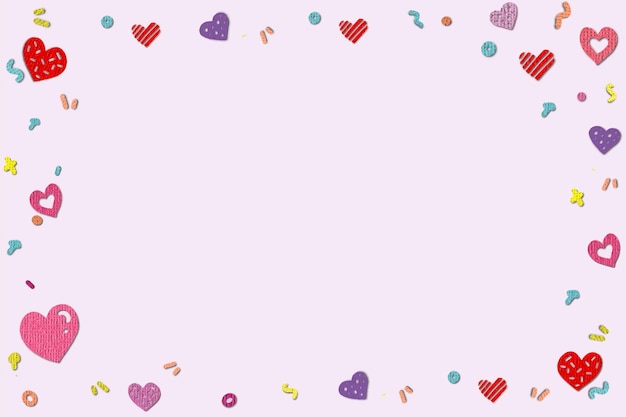 Valentine day theme paper cut art texture style background with heart icons