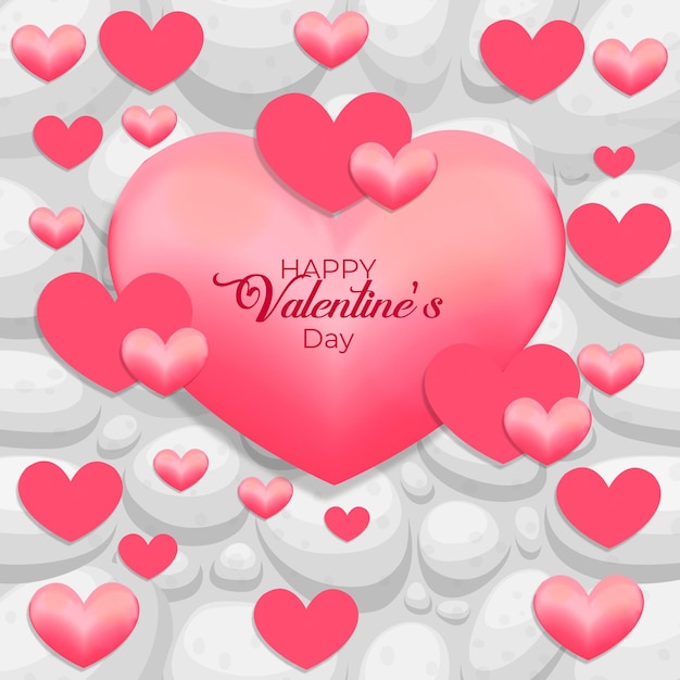 Valentine design with romance hearts decoration