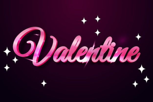 Valentine editable 3d text effect style