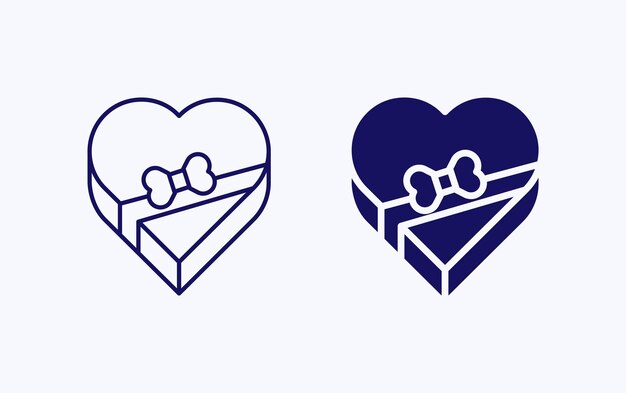 valentine gift box illustration icon