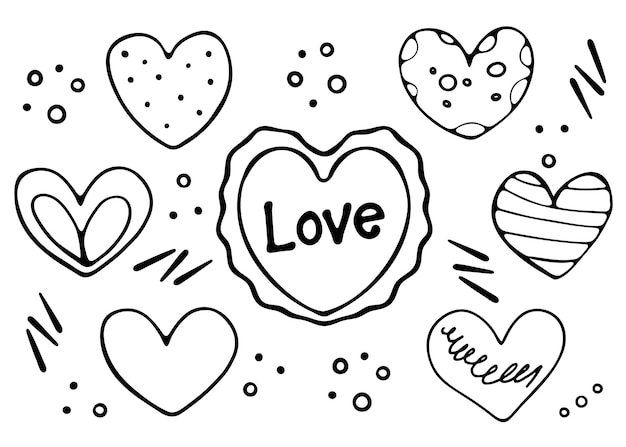 Valentine hearts coloring pages for kids