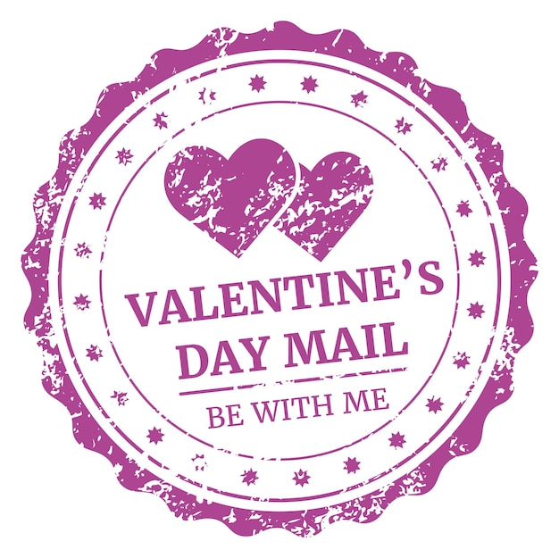 Valentine mail stamp Decorative rubber seal symbol