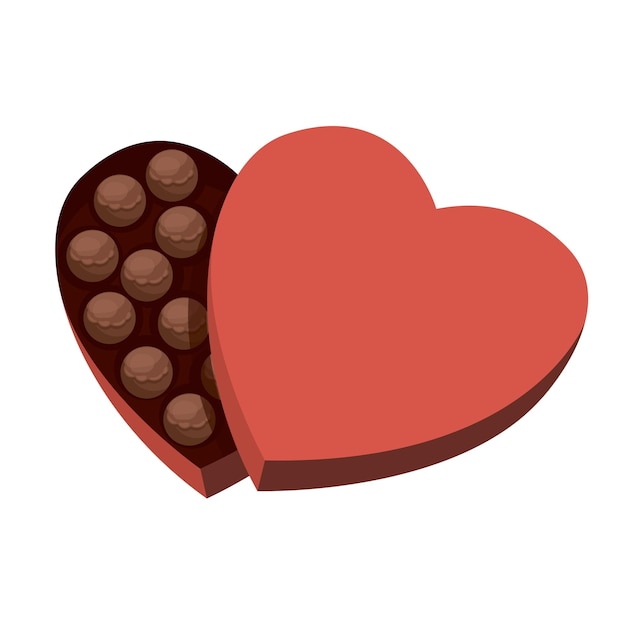 Valentine Pink Chocolate Box Vector Icon