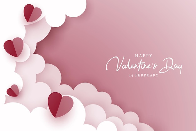 Vector valentine's day background design in paper style