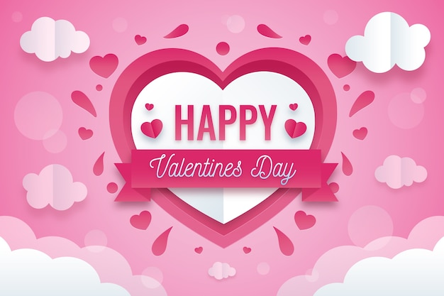 Valentine's day background in paper style