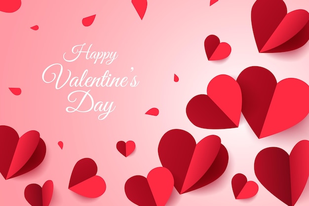 Vector valentine's day background in paper style