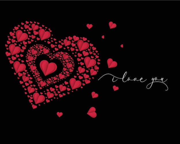 Valentine's Day background with red hearts