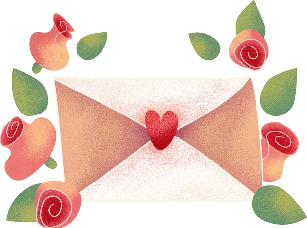 Valentine's day or birthday letter with roses