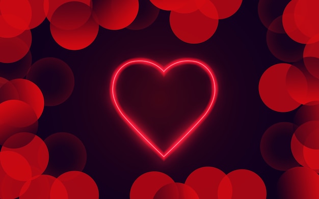 Valentine's Day. Celebration. Love. Big heart in neon style.