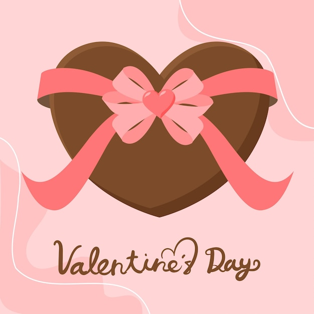 Valentine's Day chocolate and ribbon decorations