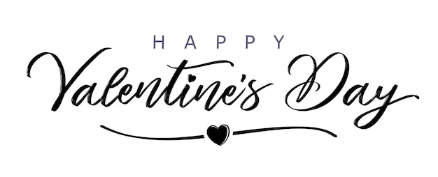 Valentine's day creative elegant text, handwritten horizontal web banner. Valentines greetings.