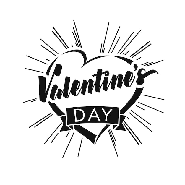 Valentine's day creative logo, t-shirt design. Happy Valentines congrats. Handdrawing style.