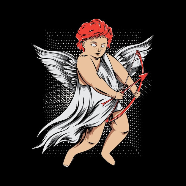 Valentine's day cupid vintage illustration