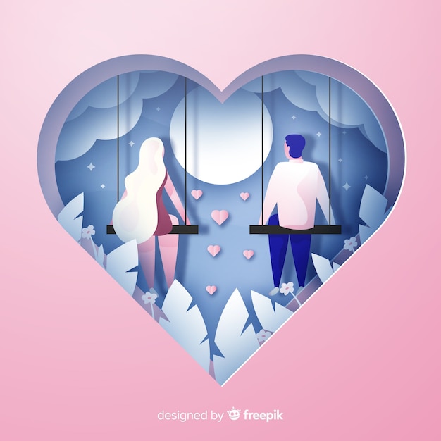 Valentine's day cut out couple background