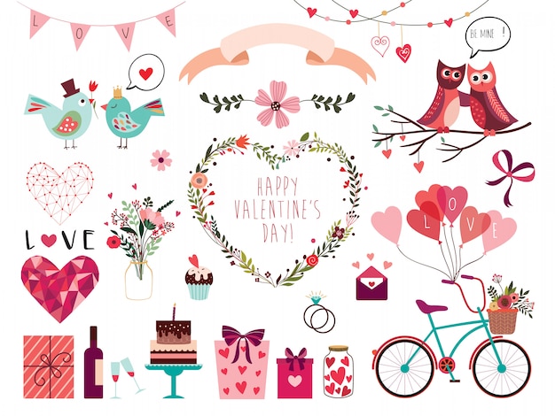 Valentine's day elements collection