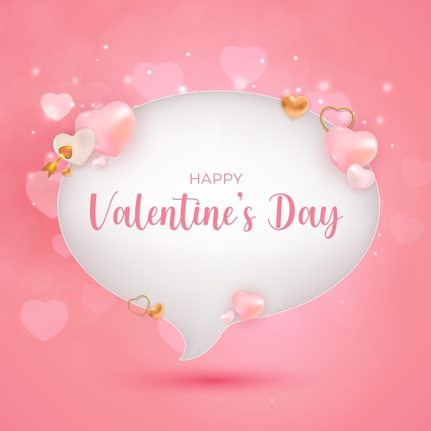 Valentine's Day Greeting Background Design. Template for advertising, web, social media and fashion ads. Horizontal poster, flyer, greeting card, header for website Vector Illustration eps10