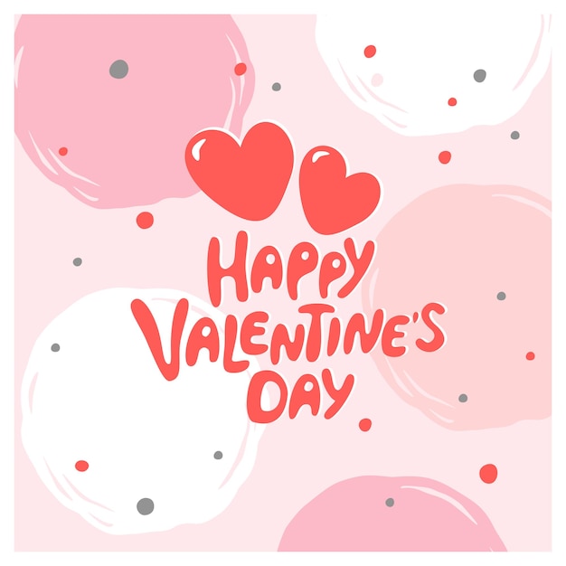 Valentine's day greeting card with hand written greeting lettering. Suitable for social media posts