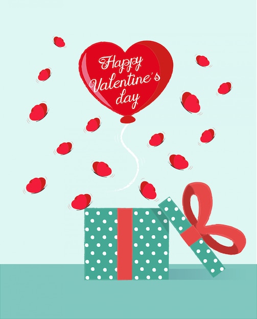 Valentine's day greeting with a heart balloon