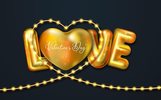 Valentine's day heart and love background