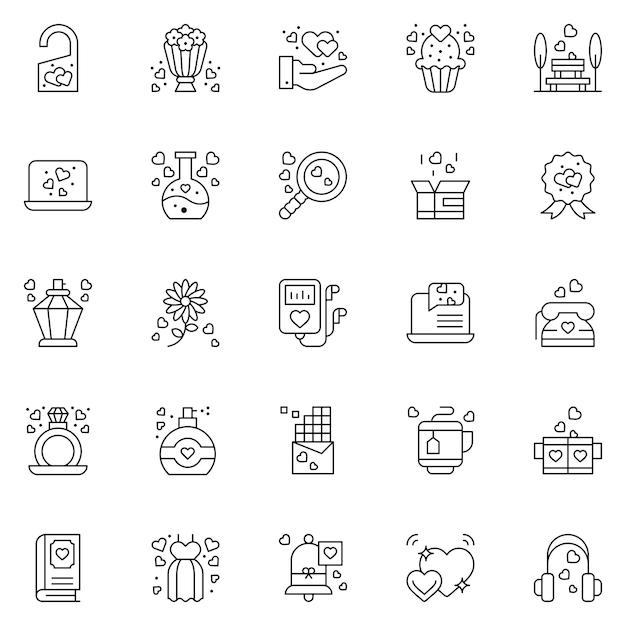 Valentine's Day Icons Vector illustration